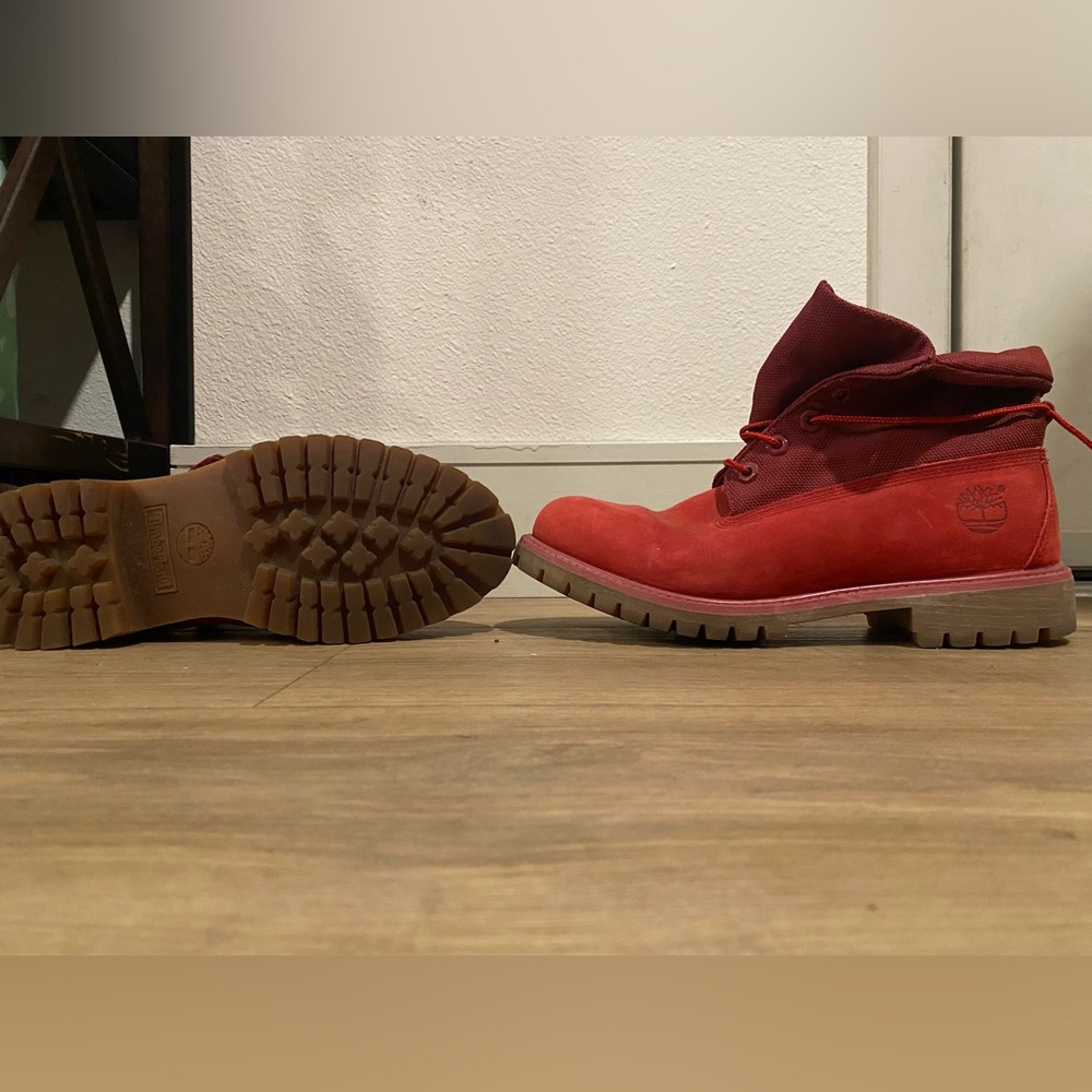 Red Timbaland Boots